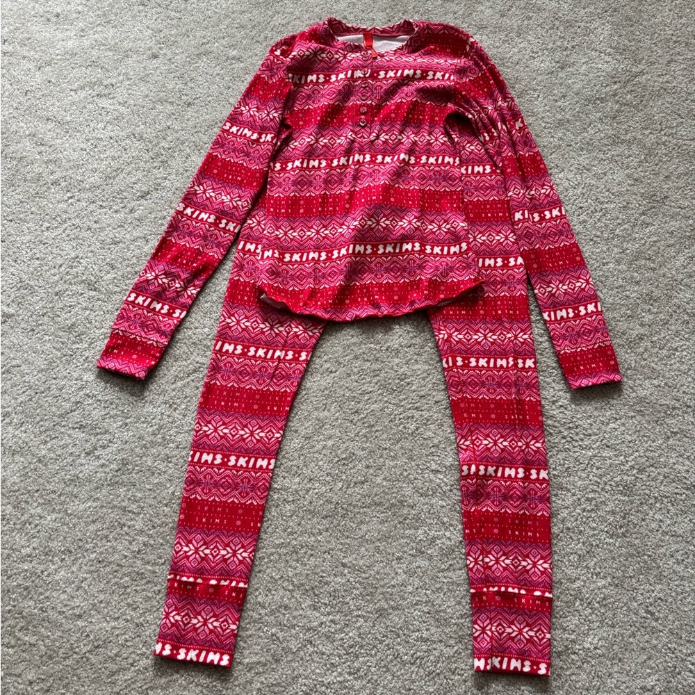 Skims fair isle holiday pajama set M